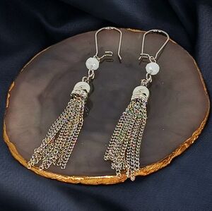 Chain Fringe Tassel Earrings Hypoallergenic Earwires Lower East Side Cowgirl 60s
